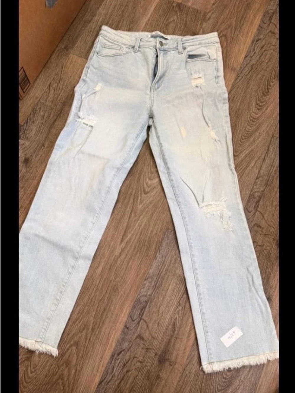 Celebrity Pink Light Blue Distressed Straight-Leg Jeans